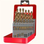13/19/25PCS/SET Hss-co 1.0-13MM High Speed Steel Hss-co 5% M35 Cobalt Twist Drill Bit 40-133MM For Drilling Holes In Stainless S
