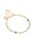 Goldair Gold Plated Pink & Blue Cubic Zirconias Bracelet