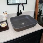 Black Concave Rectangle Concrete Basin 520X400X130MM