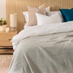 Waffle Blanket Throw Light Grey
