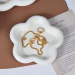 1PC Flower Shaped Jewelry Tray Jewelry Plate Jewelry Storage Tray Jewelry Holder Household Creative Jewelry Storage Ornament Sui