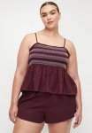 Cotton On Plus Shirred Woven Sleep Set - Dark Oak