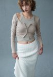 Cropped Long-sleeved Top - Light Greige