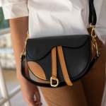 Genuine Leather 2-TONE Bag - Black Free