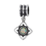 C1217-C29565 - 925 Sterling Silver Flower Sn Opal European Charm Bead