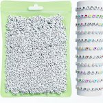 800PCS Alphabet Bead Kit - 28 Styles Acrylic Letter & Heart Charms For Diy Friendship Bracelets Colorful Joyful Faces - Perfect