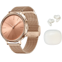 Women's Smart Watch & Bluetooth Earbuds For Work - Sleep Tracker Waterproof