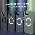 Luxury Matte Magnetic Wireless Charging Phone Case For Iphone 15 14 13 12 11 Pro Max Plus Full Coverage Shockproof Armor Soft Ru