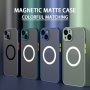 Luxury Matte Magnetic Wireless Charging Phone Case For Iphone 15 14 13 12 11 Pro Max Plus Full Coverage Shockproof Armor Soft Rubber Transparent Hard Case