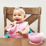 Nuovo Silicone Baby Feeding Set - 3 Piece - Pink