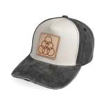 Washed 6 Panel Peak - Charcoal