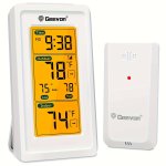 1PC Indoor Outdoor Thermometer Wireless Digital Temperature Monitor With Time Display High/low Records 200FT/60M Range Room Temp