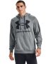 Men's Ua Rival Fleece Big Logo Hoodie - Pitch Gray Light Heather / / Black / XXL