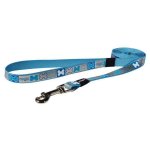 Rogz Pet Products Rogz Pupz Reflecto Medium 16MM Reflective Puppy Fixed Long - Blue Bones