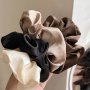 5 Pcs Classic Black White And Brown Hair Scrunchies - Elegant And Versatile For All Ages