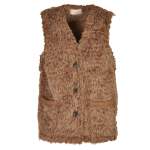 Faux Fur Waistcoat - Mocha Free