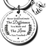 Inspirational Elephant Keychain - Perfect Thank You Gift For Teachers Volunteers Employees Coaches And Nurses