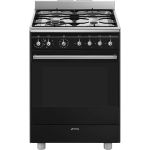 Smeg 60CMX60CM Black Cooker With Gas Hob - SSA60MBL2