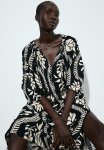 Cotton Dress - Black Patterned