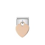 Composable Classic Heart Pendant Link In Rose Gold