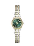 Guess Silver Gold Two-tone Women's Watch With Green Dial