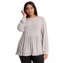 Donnay Plus Size Relaxed Casual Knit Top - Tunic Grey