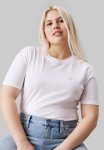 Calvin Klein Plus Ck Embro Badge Regular Tee - White