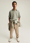 Fine-knit Polo Shirt - Light Khaki Green