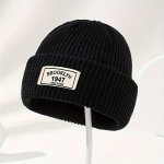 Brooklyn 1947 Fashion Label Beanie Knit Cap Stretchable Hip Hop Skull Hat With Ear Protection - Machine Washable Professional Dr