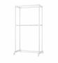 Simple Trending Clothing Clothes Rack Double Rods With Wheels - White