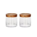 2 Piece Borosilicate Sealed Glass Jar Set - 635ML