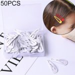 50 Pcs Kids Hairpins Solid Simple Style Child Hair Accessories Small Hairpins With Case White