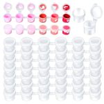 100 Strips 600 Pots Empty Paint Pots Acrylic Painting Pot With Lids MINI Paint Storage Strips Plastic Small Paints Containers Wi