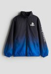 Print-motif Windbreaker - Black & Playstation