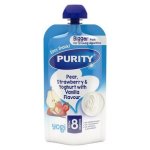 Purity Pouch Pears Yoghurt & Strawberry With Vanilla 150ML