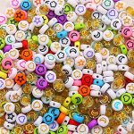 100PCS SET Acrylic Star & Moon Beads 4X7MM Colorful Decorative Bead Charms For Diy Bracelets Jewelry Making Assorted Shapes And