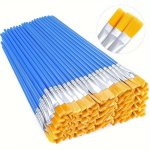 30PCS Synthetic Flat Paint Brushes Set With Rattail Handles Fine Nylon Hair Square-wash Art Brushes For Watercolor Acrylic And D
