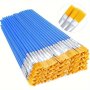 30PCS Synthetic Flat Paint Brushes Set With Rattail Handles Fine Nylon Hair Square-wash Art Brushes For Watercolor Acrylic And Detail Painting - For Students & Artists