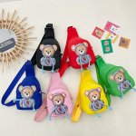 1PC Boy's Shoulder Bag Cute Cartoon Bear Chest Bag Durable Lightweight Messenger Bag For Outdoor Travel Ideal Choice For Gifts