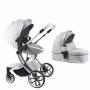 2-IN-1 Luxury Pram Four-wheels Baby Stroller BB-24 Grey