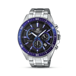 Casio Men&apos S Edifice Blue Dial Retrograde Chronograph Bracelet Watch