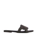 Woven Sparkle Sandal -black