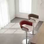 Modern Swivel Bar Stool With Curved Backrest
