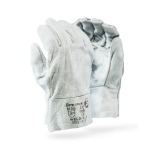 Double Palm Leather Welding Chrome Wrist Glove