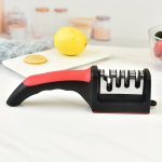1PC 4-STAGE Kitchen Knife Sharpener With Comfort Grip Plastic Handle Manual Sharpening Tool For Repairing Sharpening And Polishi