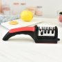 1pc 4-Stage Kitchen Knife Sharpener With Comfort Grip Plastic Handle Manual Sharpening Tool For Repairing Sharpening And Polishing Blades Fine Grit Non-Electric Essential Kitchen Accessory
