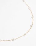 Goldair Gold Fine Pearl Station Necklace