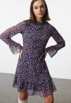 Purple Floral MINI Woven Dress