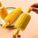 2PCS Stainless Steel Corn Fork Corn Needle Anti-scalding Grill Stick With Handle Kitchen Gadgets