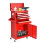 Steel 5-DRAWER Rolling Tool Chest Detachable Cabinet Locker - Matte Red